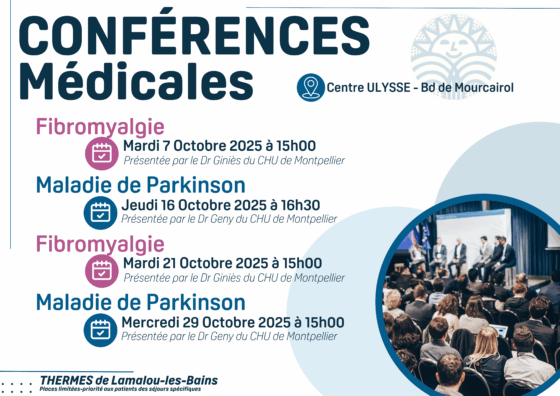 Conférences Médicales Octobre par les Thermes de Lamalou-les-Bains
