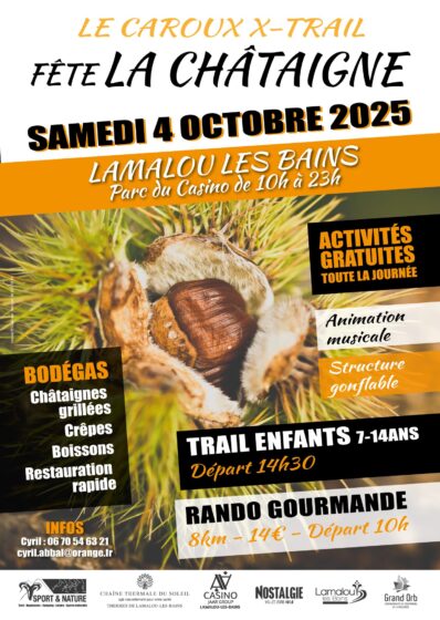 Fête de la Châtaigne – Rando Gourmande – Trail des Castagnes – Samedi 04 Octobre à partir de 10h