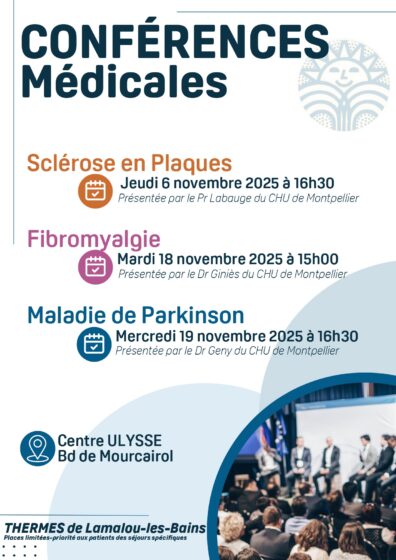 Conférences Médicales par les Thermes de Lamalou-les-Bains – Mois de Novembre