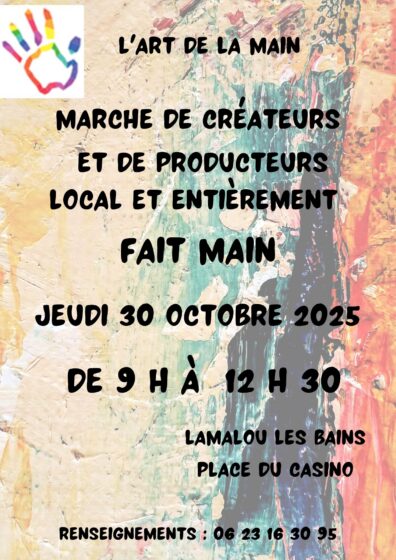 Marché Créateurs et Producteurs – Jeudi 30 Octobre