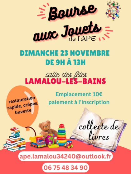 Bourse aux Jouets – Dimanche 23 Novembre