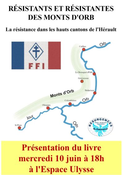 Exposition et Présentation du Livre « Résistants et Résistantes des Monts d&rsquo;Orb »