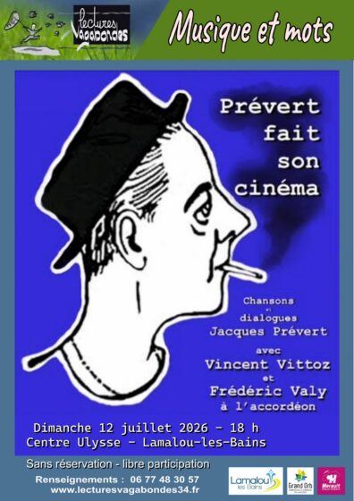 Spectacle « Musique et Mots » par lectures vagabondes – Dimanche 12 Juillet 18h