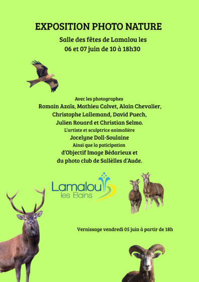 Vendredi 05 Juin, Samedi 06 Juin, Dimanche 07 Juin – Exposition photos sur la nature