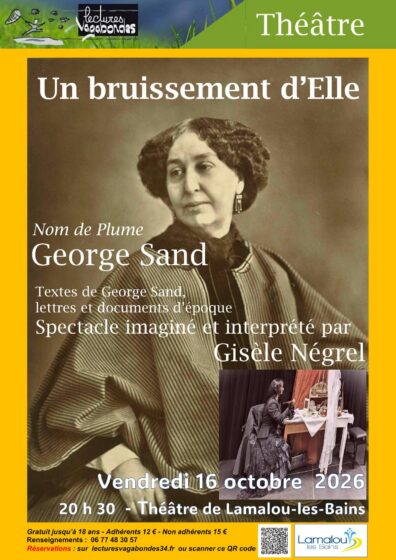 Lectures Vagabondes « Un Bruissement d&rsquo;Elle » – Vendredi 16 Octobre 2026