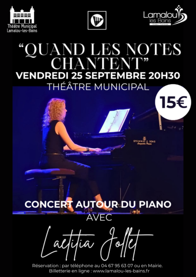 Autour du Piano avec Laetitia Collet – Vendredi 25 Septembre 20h30