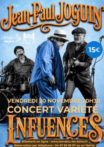Concert Variété Française « Influences » – Vendredi 20 Novembre 20h30