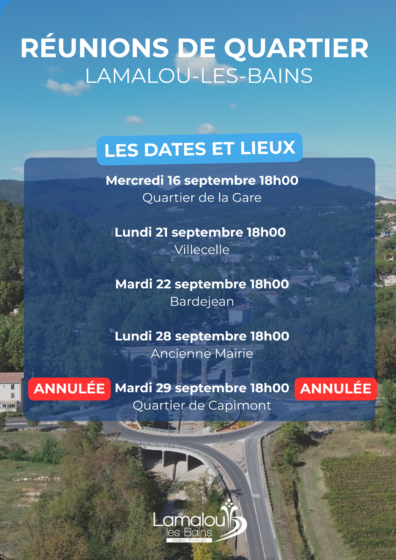 Réunions de quartier – Septembre 2026